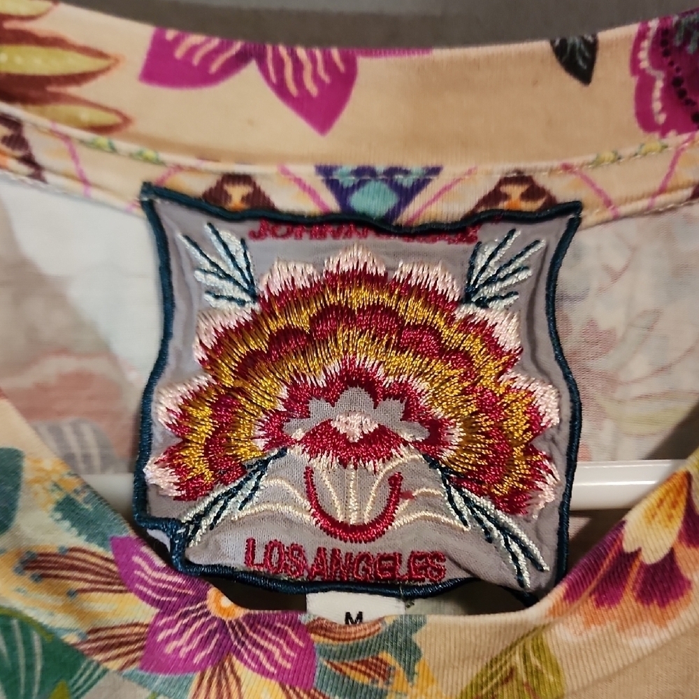 Johnny Was Multicolor Floral Short Sleeve Top - Picture 2 of 9